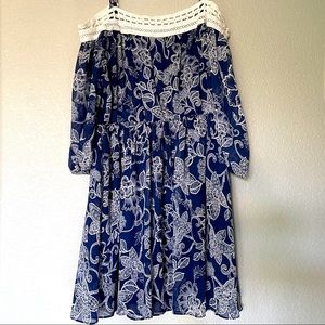 Blue and White Flower Dress